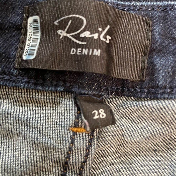 Rails The Getty High Rise Wide Leg Cuffed Moonlight Blues Denim Jeans Size 28 - Picture 9 of 12